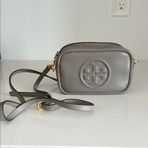 Tory Burch Gray Structured Crossbody Bag
